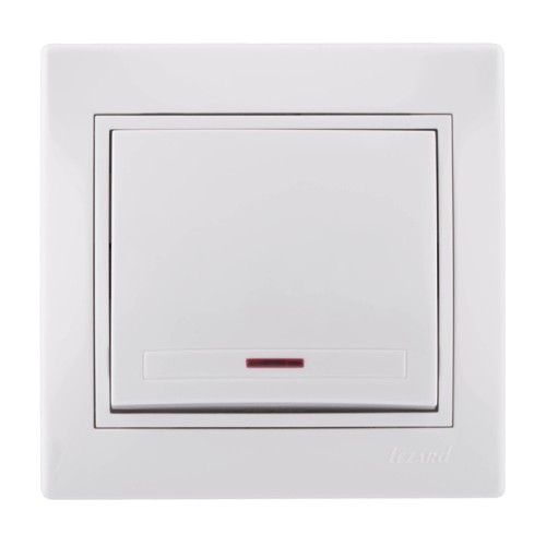 Выключатель 1-кл. СП Мира с подсвет. бел/бел. Lezard 701-0202-111