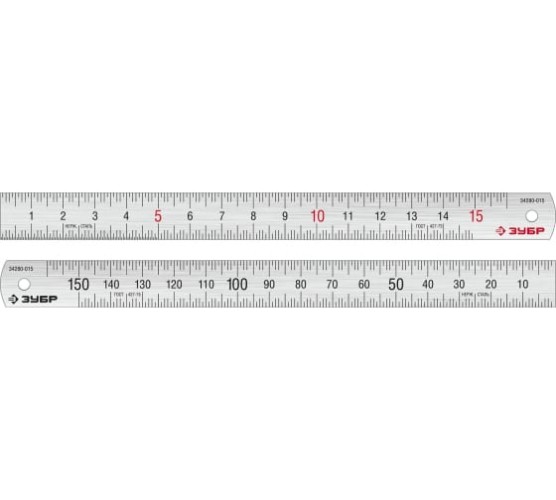 Линейка ЗУБР метал. 15см