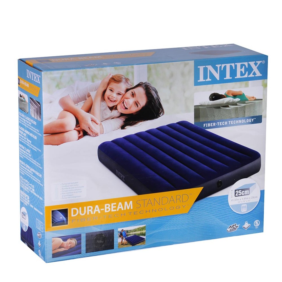 Кровать надувная, Fiber-Tech, 137х191х25 см, Intex 