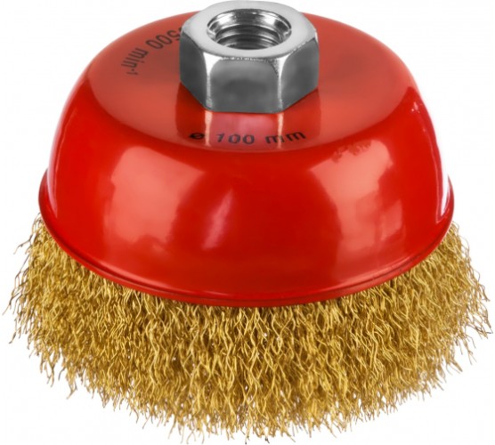 Щетка Mirax чашка круч. проволока d 100мм, 35142-100