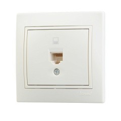 Розетка телеф. 1-м СП Мира RJ11 бел/бел. Lezard 701-0202-137