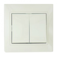 Выключатель 2-кл. СП Мира крем/крем. Lezard 701-0303-101