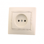 Розетка 1-м СП Мира без заземл. керам. крем/крем. Lezard 701-0303-121