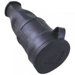 Розетка переносная каучук с/з с крышкой 16А 1126