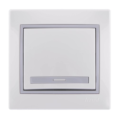 Выключатель 1-кл. СП Мира бел/сер. Lezard 701-0215-100