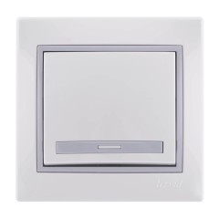 Выключатель 1-кл. СП Мира бел/сер. Lezard 701-0215-100