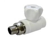 Кран шаровый для рад-ра из PPRC прямой 25-3/4 белый