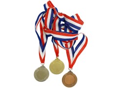 Медаль 65мм золото, серебро, бронза с лентой CZ160/161/162