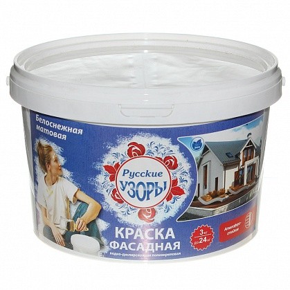 ВД Русские узоры фасад белоснежная 3кг.