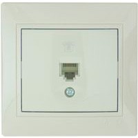 Розетка телеф. 1-м СП Мира RJ11 крем/крем. Lezard 701-0303-137