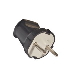 Вилка эл. с/з прямая черная 16А A1010 UNIVersal