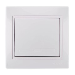 Выключатель 1-кл. СП Мира бел/бел. Lezard 701-0202-100