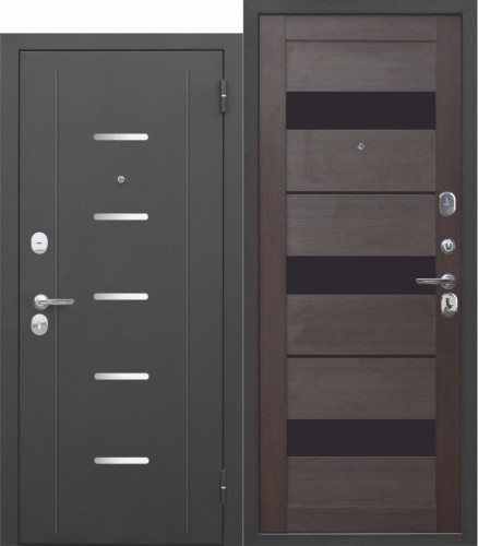 Дверь стальная Гарда муар темный кипарис (2050*860) правая 7,5см