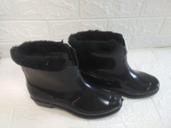 Полусапожки жен. ПВХ утеп. черные