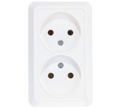 Розетка 2-м ОП Олимп без заземления О0102