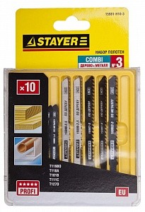 Пилки STAYER "PROFI" МАСТЕР №3 по дер. мет. и пластику 10шт