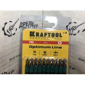 Бита PH2 50мм хв.Е 1/4" KRAFTOOL Optimum Line