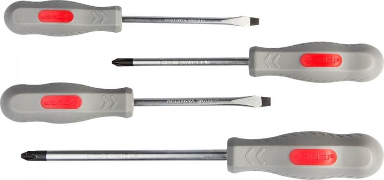 Отвертки ЗУБР 25065-H4 Cr-v, 4шт.