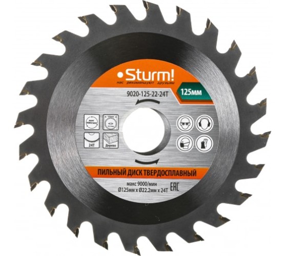 Диск пильный 125х22х24 зубьев Sturm