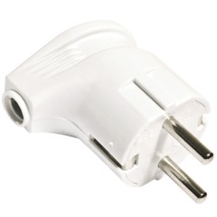 Вилка эл. с/з угловая бел/чер 16А A105/A0105 UNIVERSAL