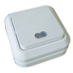 Выключатель 1-кл. ОП Олимп 10А с инд. бел. О0121