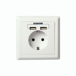 Блок Сенеж 2, 2П+3 16А 250В+2 USB-порта (5В 2,1А) TDM