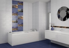 Керамогранит Бридж син. декор 01 250*400