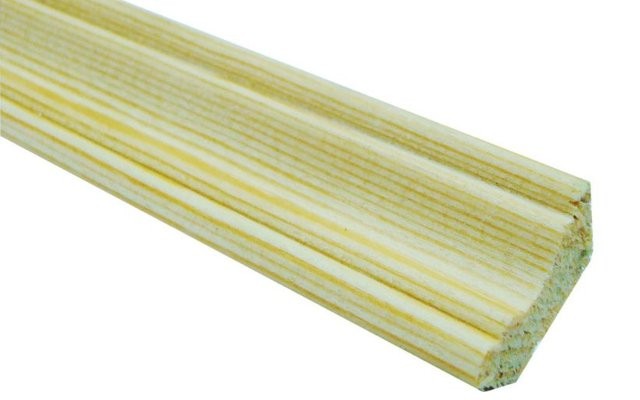 Раскладка угловая фигурная 15*15*2500 сосна А, клеен