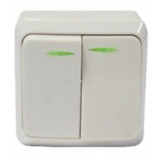 Выключатель 2-кл. ОП Fazenda 10А с инд. бел. 7123