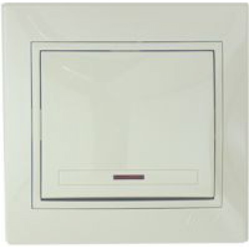 Выключатель 1-кл. СП Мира с подсвет. крем/крем. Lezard 701-0303-111