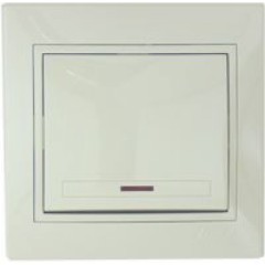 Выключатель 1-кл. СП Мира с подсвет. крем/крем. Lezard 701-0303-111