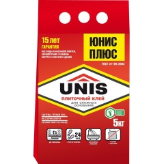 Клей для плитки ЮНИС Плюс 5кг(Красный)
