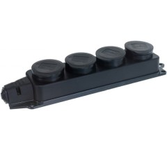 Колодка-удл. 4-м с заглуш. каучук 1029