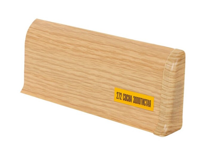 Плинтус ПВХ 30 Сосна зол. с каб.кан.с рез.краем