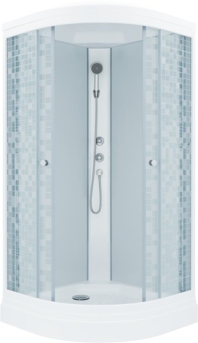 Душ. кабина "Стандарт 90*90 А" ДН4, 1/4 круга, низ.поддон. Мозайка