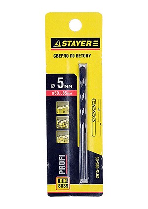Сверло по бет. 5х85мм ударное STAYER "PROF"