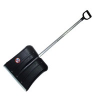 Лопата снеговая пластик Снежинка 365*380*1320мм с алюм. черенком