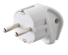 Вилка эл. с/з угловая белая 10027 Makel