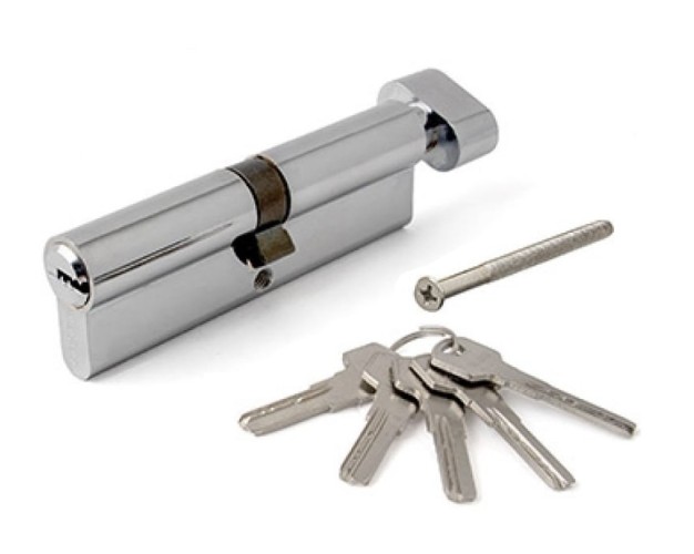 Мех. цилиндр AХ202/80 mm (30+10+40) CP хром с вертушком