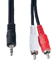 Кабель аудио PERFEO J2003 JACK 3.5 мм вилка - 2XRCA вилка 2м