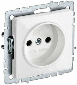 Розетка мех. 1-м СП РС10-1-0-БрБ 10А без заземл. белый Brite
