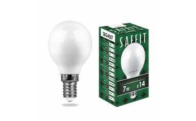 Лампа светодиод. 7W E14 бел мат. шар SBG4507