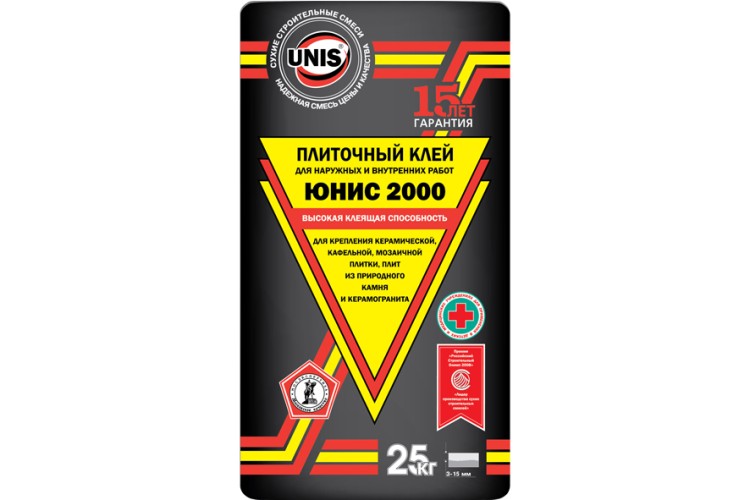 Клей для плитки ЮНИС-2000 25кг(Черный)