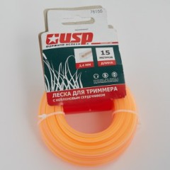 Леска d-2,4мм, 15м квадрат с сердечником