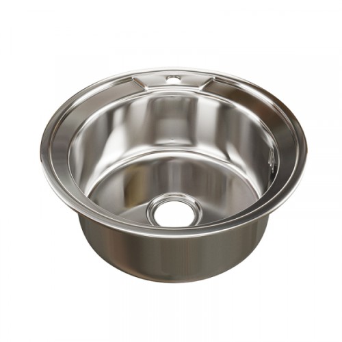 Мойка нерж. врез. круг Д-51 сталь 0,6мм (+сифон)