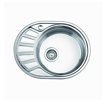 Мойка нерж. врез. овал 57*45*160 т.0,6 правая (+сифон)