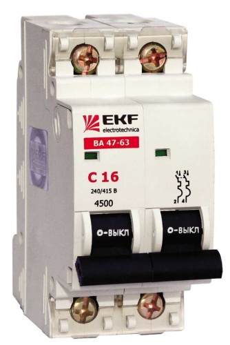 Выключатель авт. 2П С 50А ВА 47-63 5кА EKF